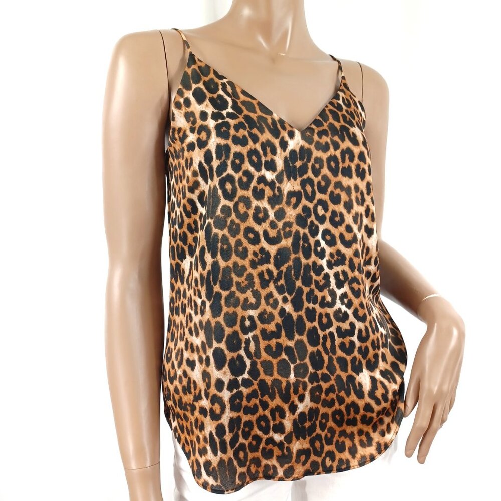 EXPRESS Tank Top Leopard Print Spaghetti Straps S